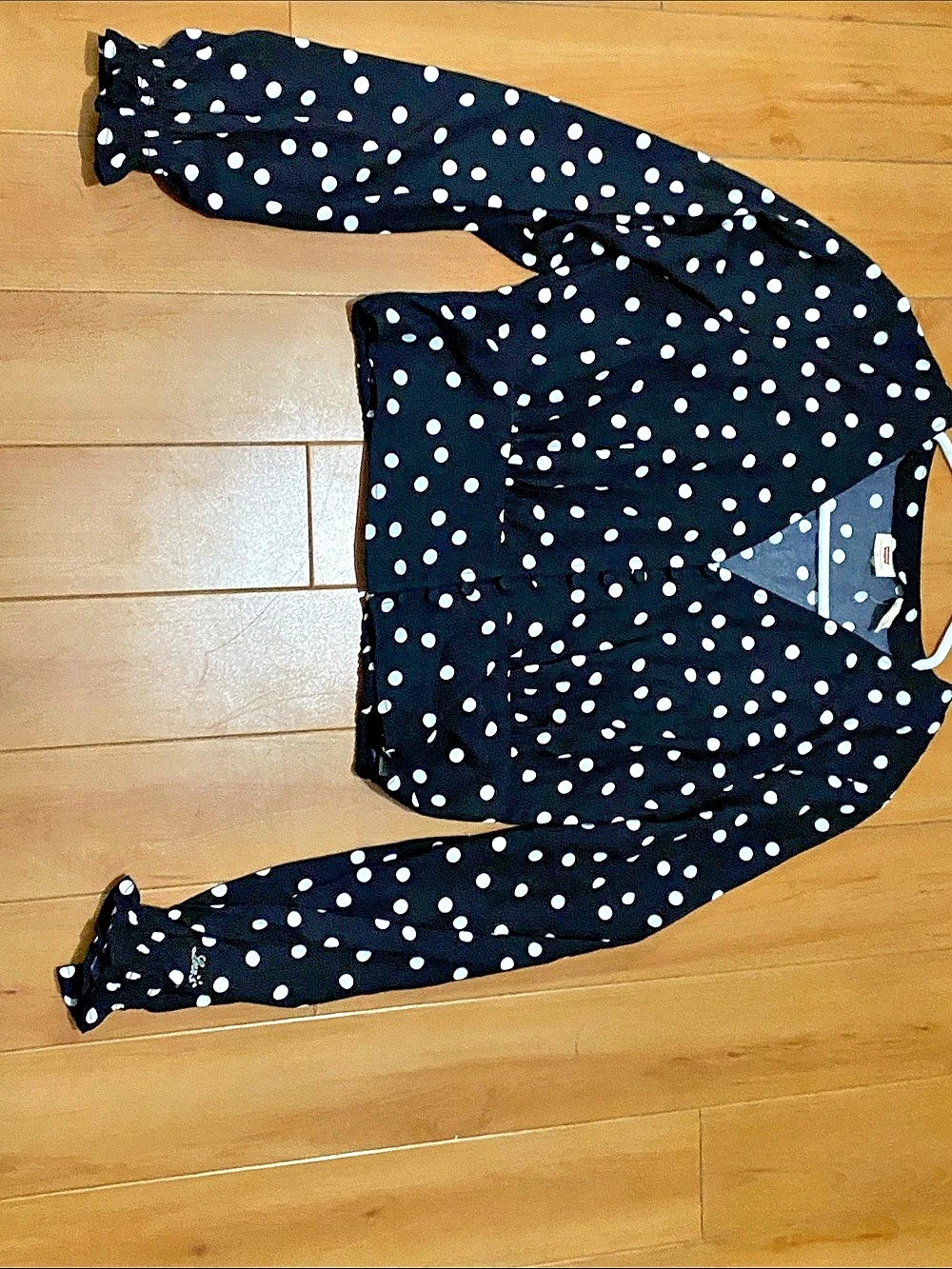 Levi's Polka Dot Blouse Black & White Medium Like New